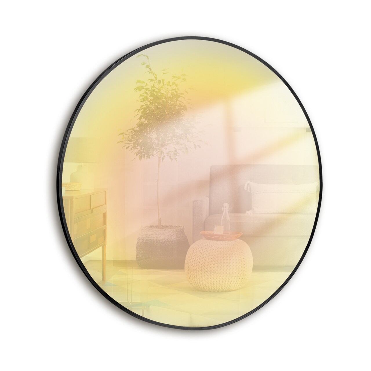 Round Mirror Wall Decor Mirror Wall Art Mirrors with Colour Reflection